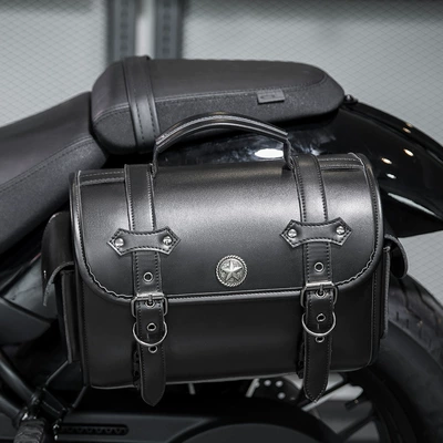 Cross-border Hot Selling European and American Punk Retro Motorcycle Hanging Bag Harley Motorcycle Products Outdoor Riding Device Modified Bag (Motosiklet ləvazimatları və aksesuarları) - fbg337bk-only-single-if-you-need-a-pair-please-take-2-pieces