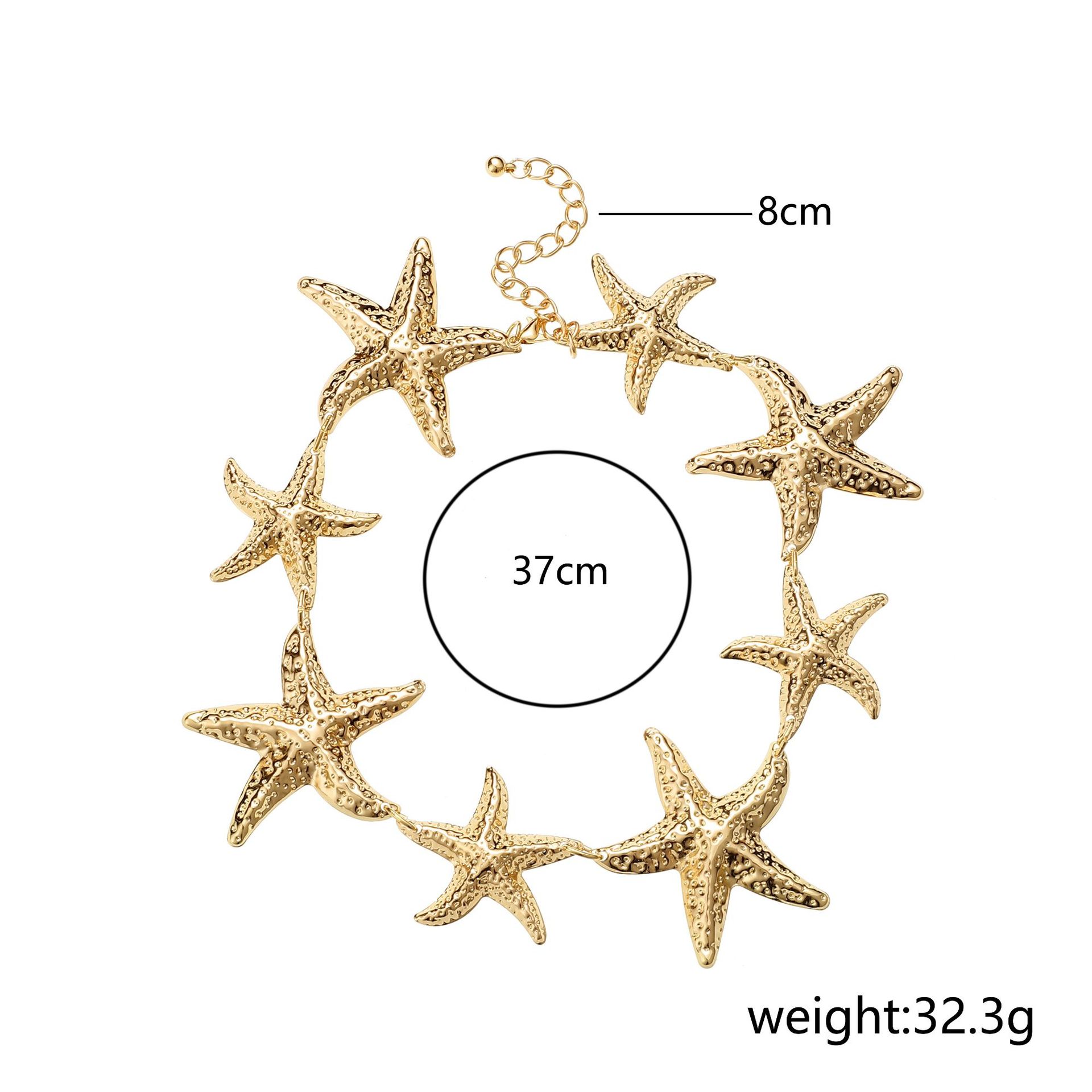 Starfish Pattern 1 Piece 1 Pair Vacation Classic Style Starfish Alloy Plating Women's Earrings Necklace
