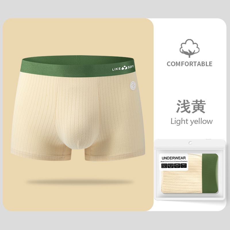 Pantalones interiores de hombre de algodón de contraste de color rayas antibacterianas pro-piel de la piel de los deportes transpirables pantalones adolescentes al por mayor