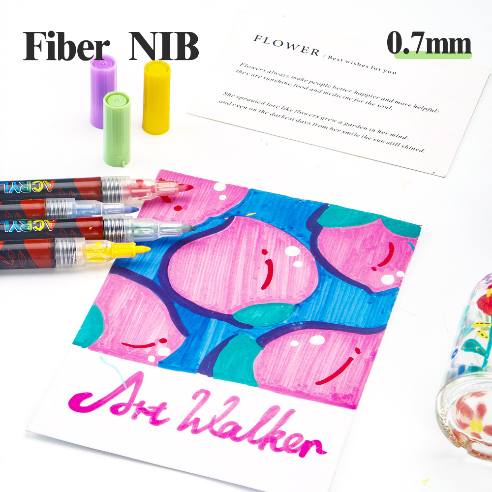 Nueva pluma acrílica acrílica marcador de acrílico 84 color conjunto de pincel de pintura de estudiantes DIY nail graffiti pincel en stock