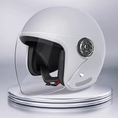 Motosiklet kaskı (dəbilqə), Certified Electric Motorcycle Helmet with - a01-light-gray-hd-long-lens