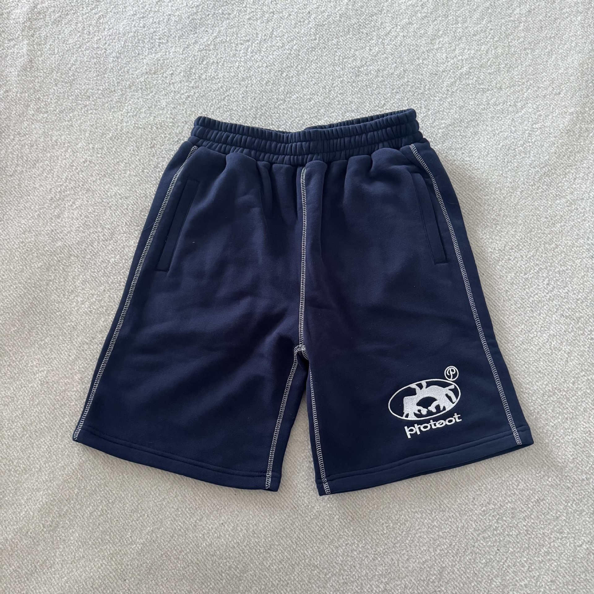 Protect Sweat Shorts Loose Print Navy Blue