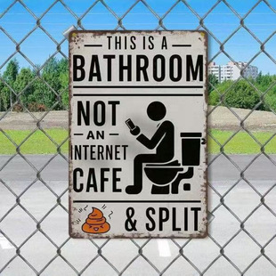 �羳�¿� Humorous Bathroom Metal Wall Sign �l���g�b��Ƹ�Ц