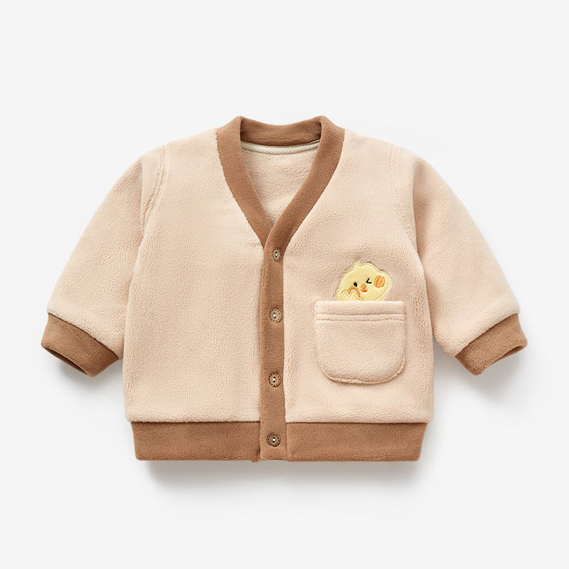 Abrigo de bebé Primavera, otoño e invierno abrigo forrado de lana para niños y niñas desgaste exterior cálido estilo occidental ropa bebé ropa de otoño