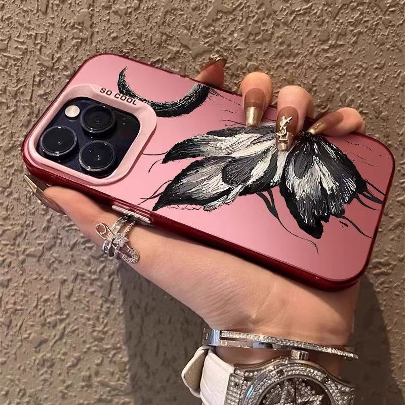 Color plata concha-rosa-luna mariposa