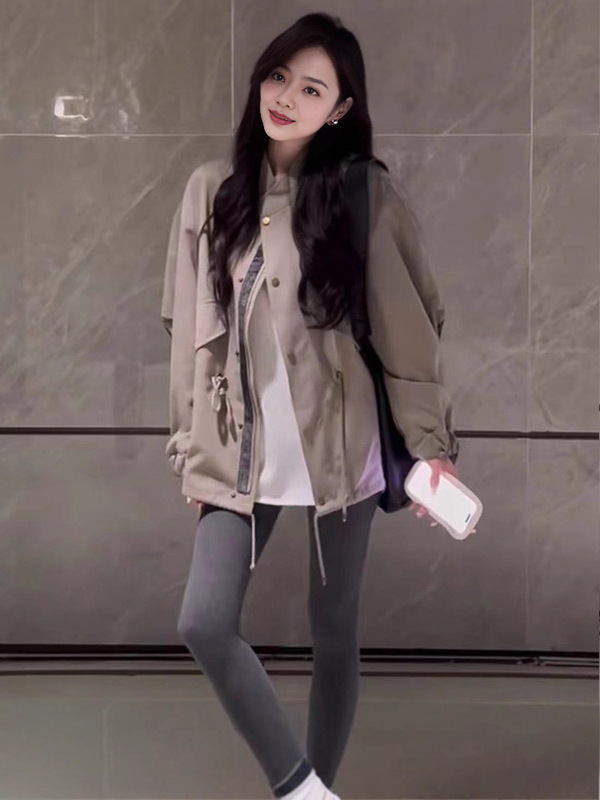 复古中长款英伦风小个子风衣外套女2025秋季新款小众设计宽松夹克|undefined