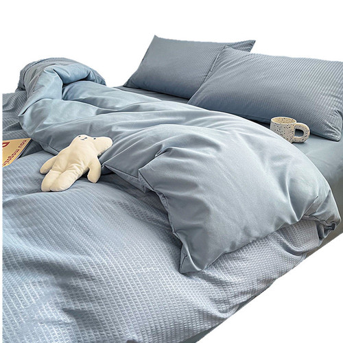 Wholesale solid color quilt cover single piece summer quilt cover dormitory single three-piece cotton girls spring and autumn washed cotton sheets four