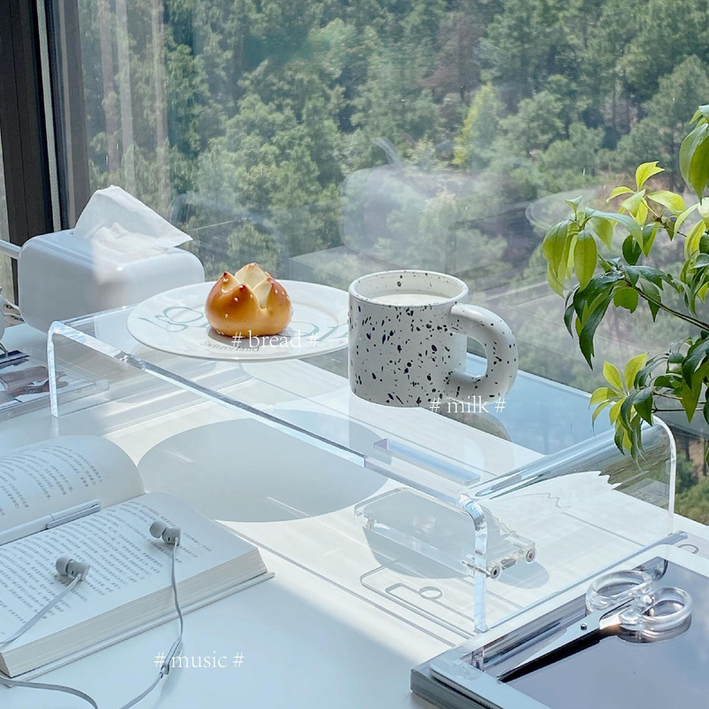 Transparent acrylic height increasing rack desktop storage rack computer storage rack shelf ins style simple internet celebrity mobile phone