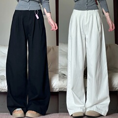 夏用の太った女の子向けの白いジーンズ、ハイウエスト、スリムな洋ナシ型のボディ、ゆったりとしたストレートのワイドレッグカジュアルパンツ