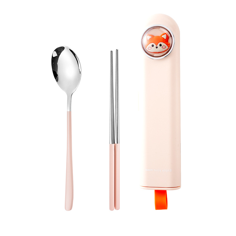 작은 여우 상자 + 페인트 식기 2종 세트