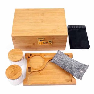 Customized Grinder Bamboo Storage Box Bamboo Tobacco Storage Box Gift Box Packaging Storage Wooden Box