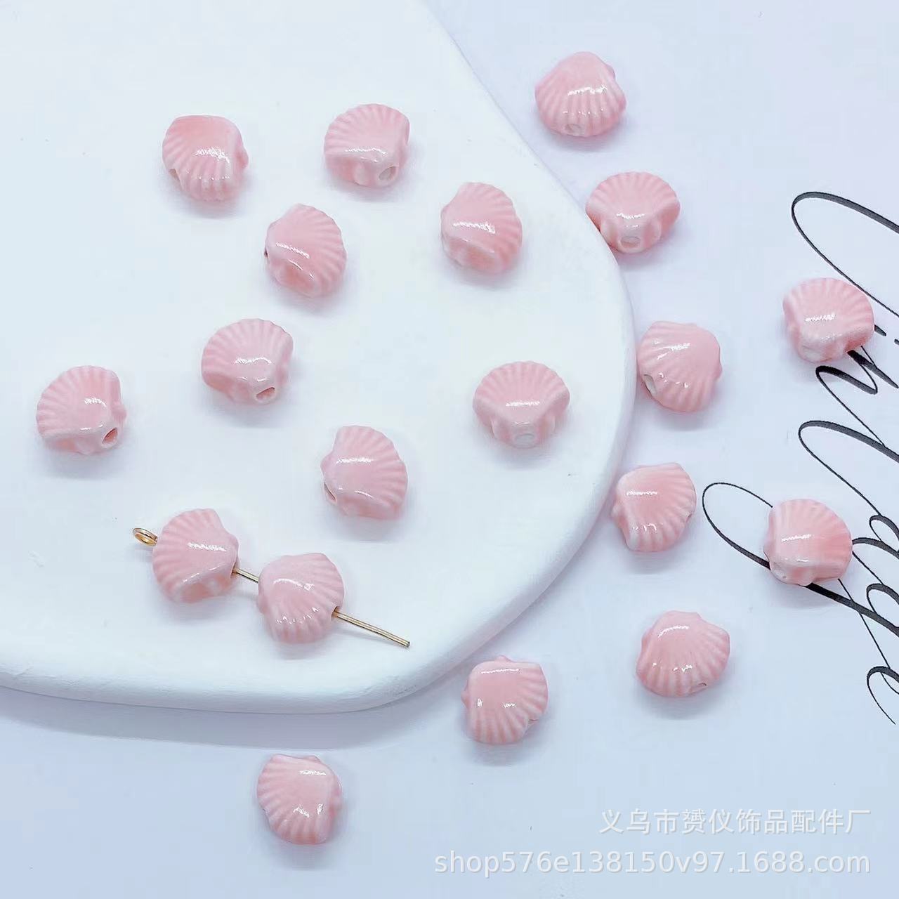 貝殻陶磁器散珠diyマカロン手作りアクセサリーブレスレットネックレス耳飾りビーズ部品材料卸売り