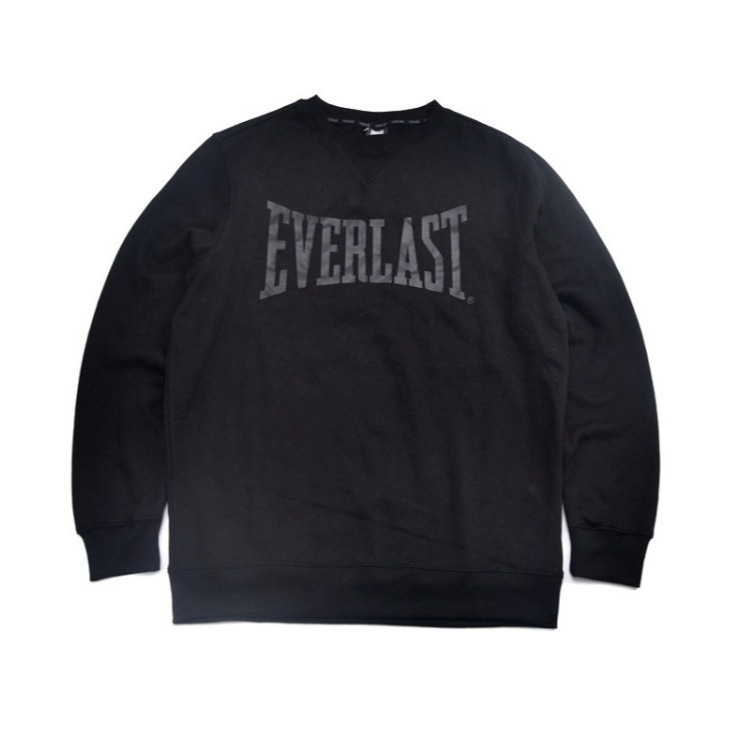 Customized American Boxing Brand Ev Autumn and Winter Fleece-Lined Breathable Sports Sweatshirt Round Neck Pullover Men's Top Trendy Long-Sleeve Men's Shirt