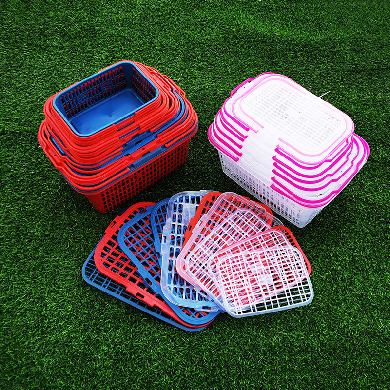 Carefully Selected Square Plastic Fruit Picking Basket with Lid Large Capacity Portable Basket Grape Strawberry Picking Basket Wholesale