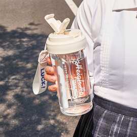 夏日高颜值耐高温女生吸管茶水分离便携塑料杯子