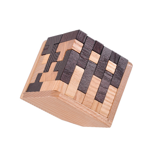 54t Magic Dou Cube Decompression Unlock 54L Building Block Kong Ming Lock Children's Intellectual Toy Wooden Luban Lock Hot Selling