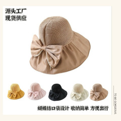 帽子の女性の日よけ帽子は蝶結びの日焼け止め帽子を収納できます。