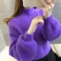 打底套头秋冬灯笼袖毛衣