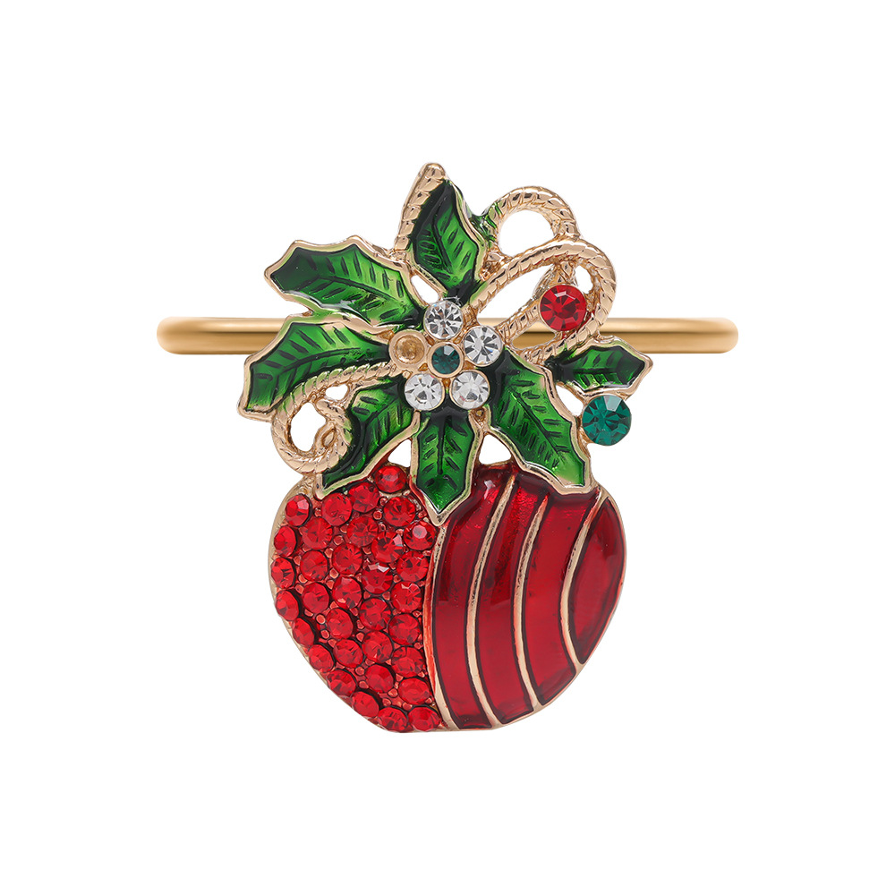 Navidad metal servilleta anillo ELK Garland árbol de Navidad copo de nieve servilleta anillo de comercio exterior servilleta hebilla Decoración de mesa
