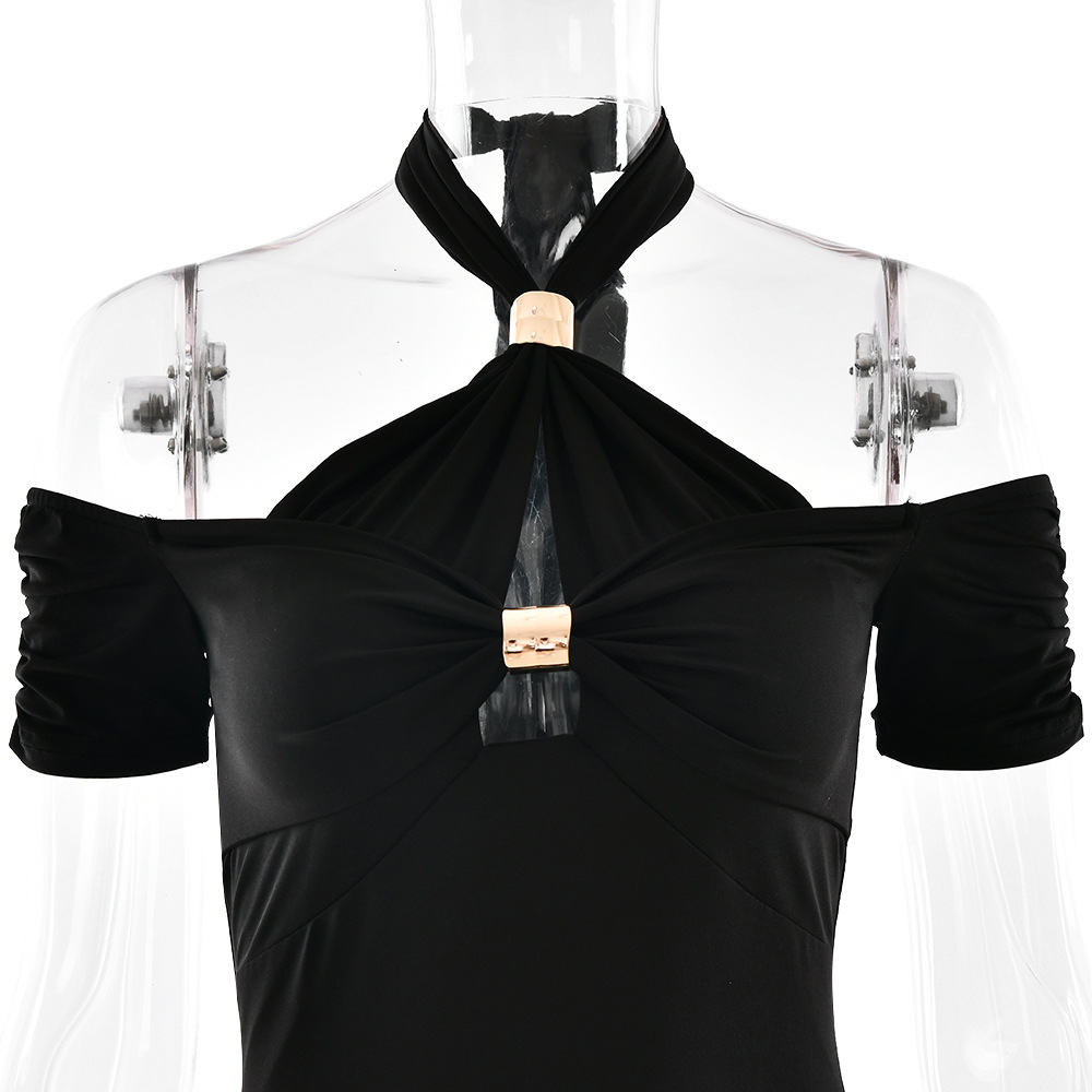 GraceChic 2025 Sommer Neues Neckholder-Kleid in Unifarben für Damen, sexy und figurbetont_voghion.com