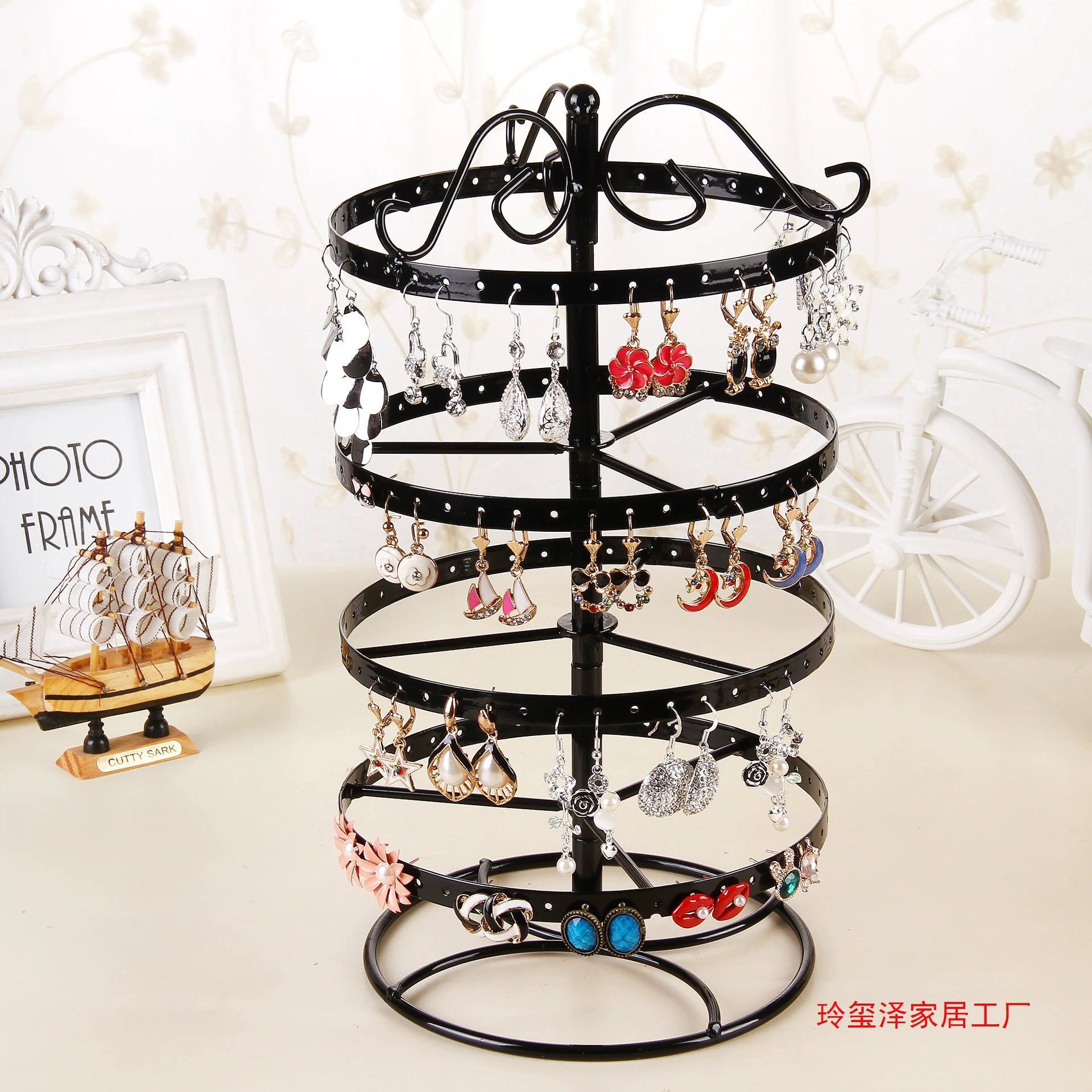 Бытовая вращающаяся стойка для хранения сережек, вращающаяся стойка для ювелирных изделий, стойка для демонстрации ювелирных изделий, стойка для подвесок для сережек, стиль ins, большая вместимость