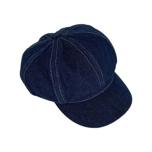 Blue Denim Beret Women's Spring and Autumn Style Japanese Retro Large Brim Blossom Painter Hat Slim Face Small Octagon Hat