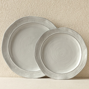 Internet Celebrity Asymmetrical Large Plate Japanese Ceramic Restaurant Pasta Plate Steak Plate High-End Dish Plate Home Tableware