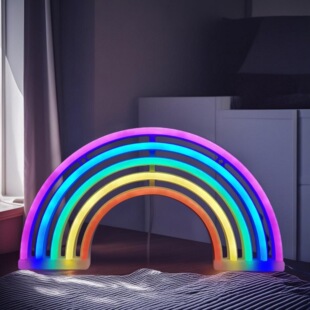 Factory wholesale wall hanging rainbow neon LED modeling lights holiday party room decoration creative night light ins