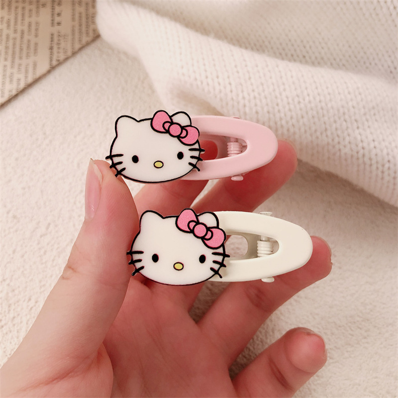 Nuevo acrílico gatito broche de pelo broche de borde broche lateral adorable dulce chica gatito pato pato broche de pelo marino