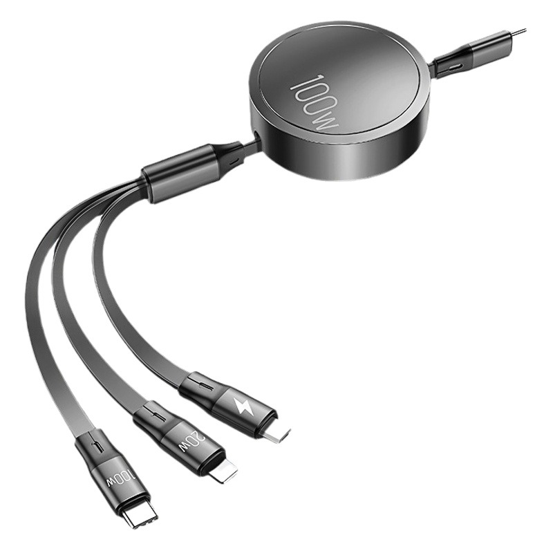 Kafeila の人気のデータ ケーブル 1 対 3 格納式超高速充電 Apple Huawei 充電ケーブル ギフト印刷に適しています