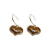 Advanced long design matte earrings heart shaped, high-quality style, trend of season, light luxury style