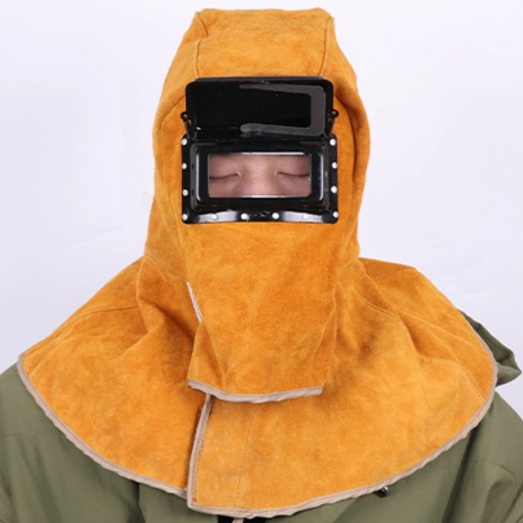 Защитный кожаный лицевой щиток для сварки, защита от ожогов, кожаный лицевой экран, затемняющийся