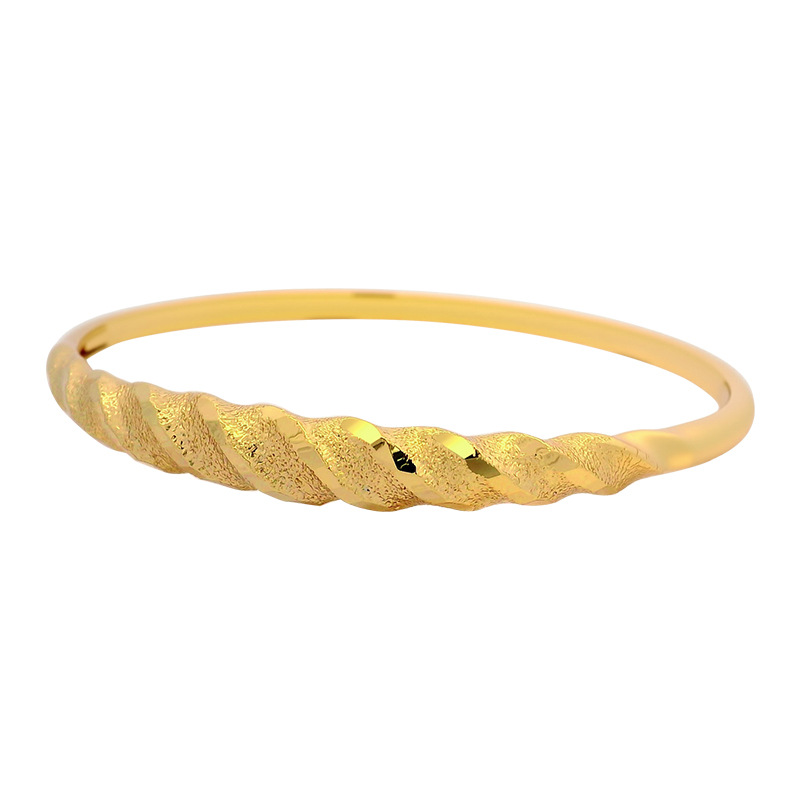 Xuping estilo simple aleación de cobre chapado 24k color brillante esmerilado pulsera de rosca ligera de lujo temperamento joyas de boda mujeres