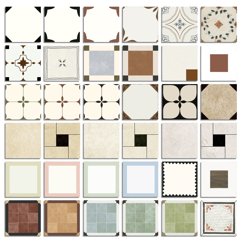 Nordic All-Ceramic Retro Small Floral Tiles 200X200 Bathroom Kitchen Balcony Wall Tiles Restaurant Entrance Homestay Floor Tiles
