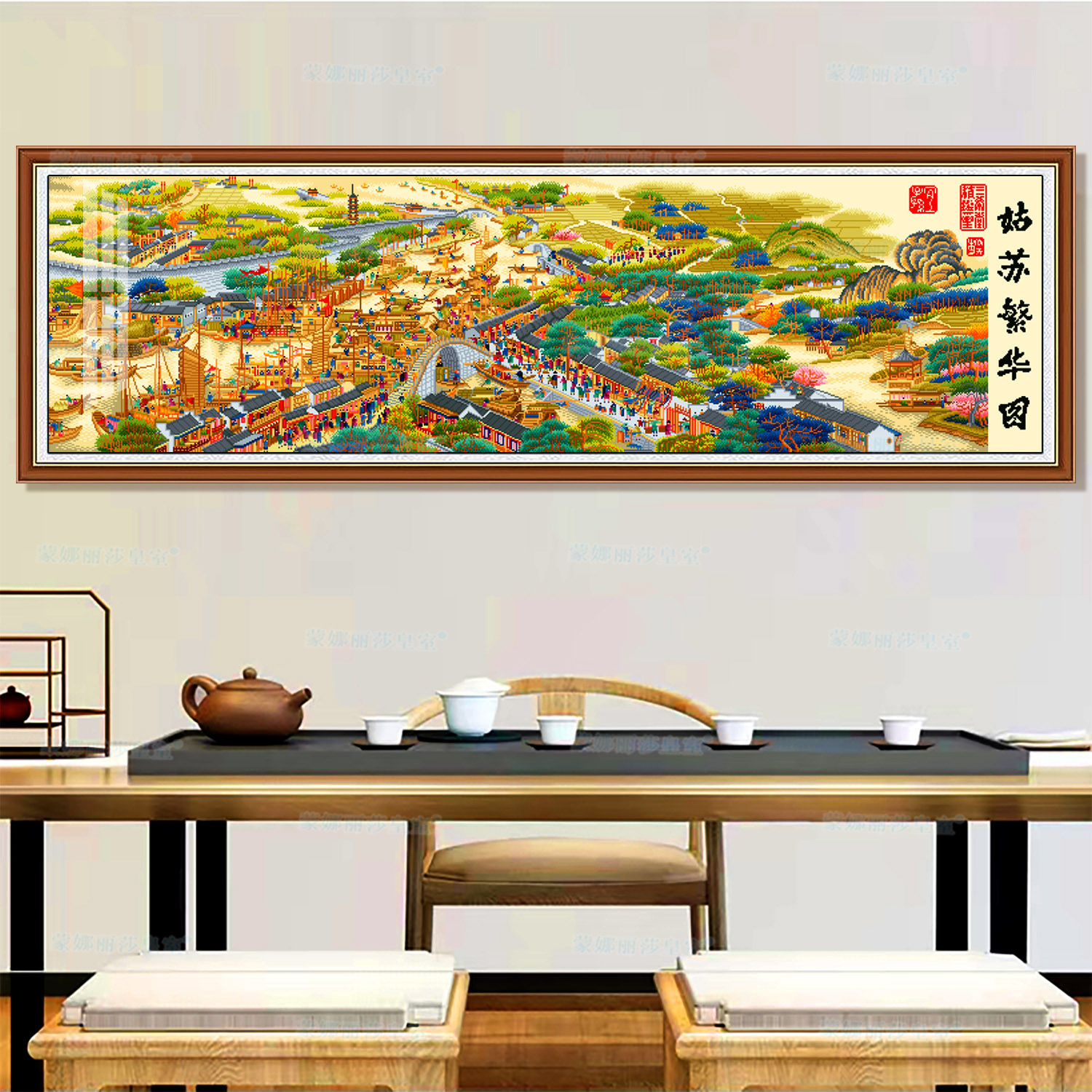 Monalisa Royal Cruz puntada Gu su Fanhua figura tela de seda antigua estilo chino bordado hecho a mano pintura decorativa hilo algodón image 3