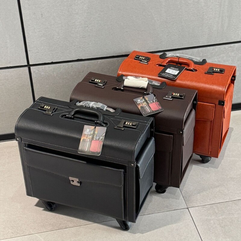Captain's Trolley Case, Flight Attendant's Flight Case, Train Attendant's Luggage Case, Lawyer's Business Carry-On Case, Equipment Case, Money Box 18inch