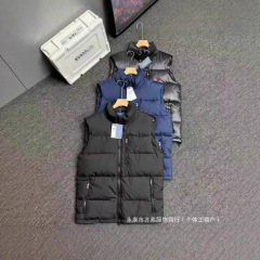 国境を越えた高品質 RL ポニー刺繍アメリカン秋冬スタンドカラーウォームベスト男性と女性のカップルベストジャケット