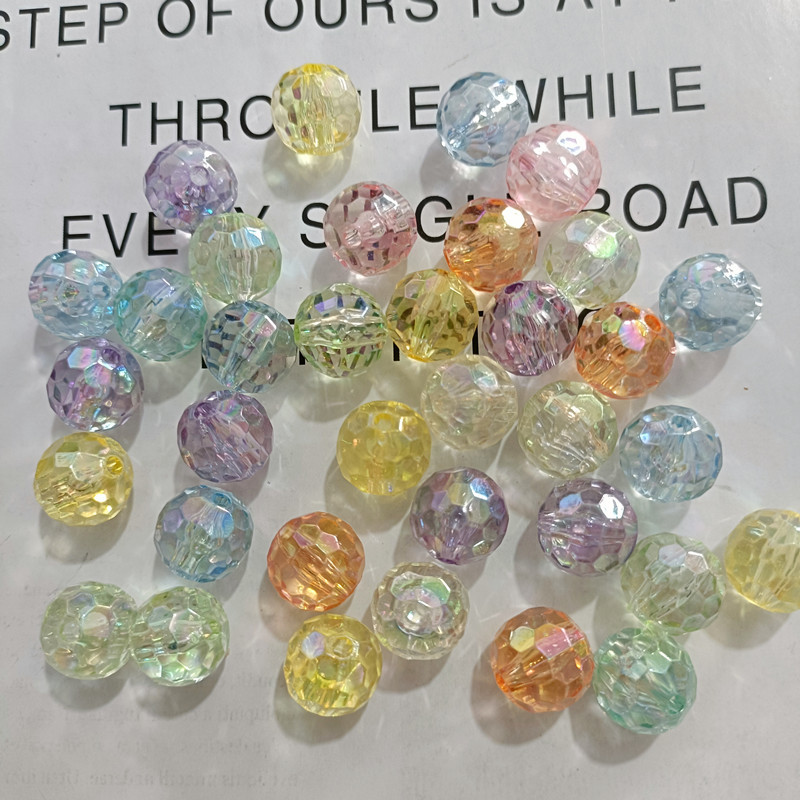 Corte de color sólido transparente, perlas de fútbol de fantasía, perlas de la tierra, bolas de luz de colores, bolas de bricolaje, bolsos diy, pulseras, accesorios para colgar coches image 25