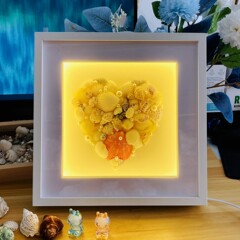 Hollow Removable Shell Lamp Picture Frame Wooden Border DIY Night Light Hollow 3D Light Emitting Ornament Material Pack