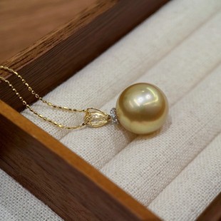 18K Gold Accessories Simple Water Drop Pendant White Zircon Inlaid with 12-13mm Beads Accessories Without Beads or Chain