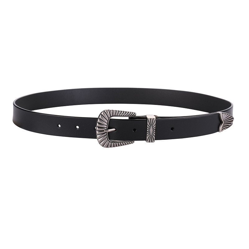 New European And American Leather Belt, Women's Retro Versatile Decoration, Two-layer Cow Belt, Women's Needle Buckle Casual Jeans Belt_voghion.com