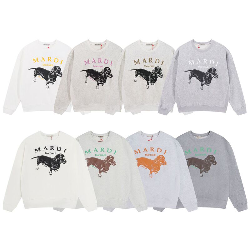 Cross-Border Trendy Brand Sweatshirt for Women in Autumn and Winter Mar Daisy Dachshund Print Casual Versatile Round Neck Sweatshirt for Men and Women