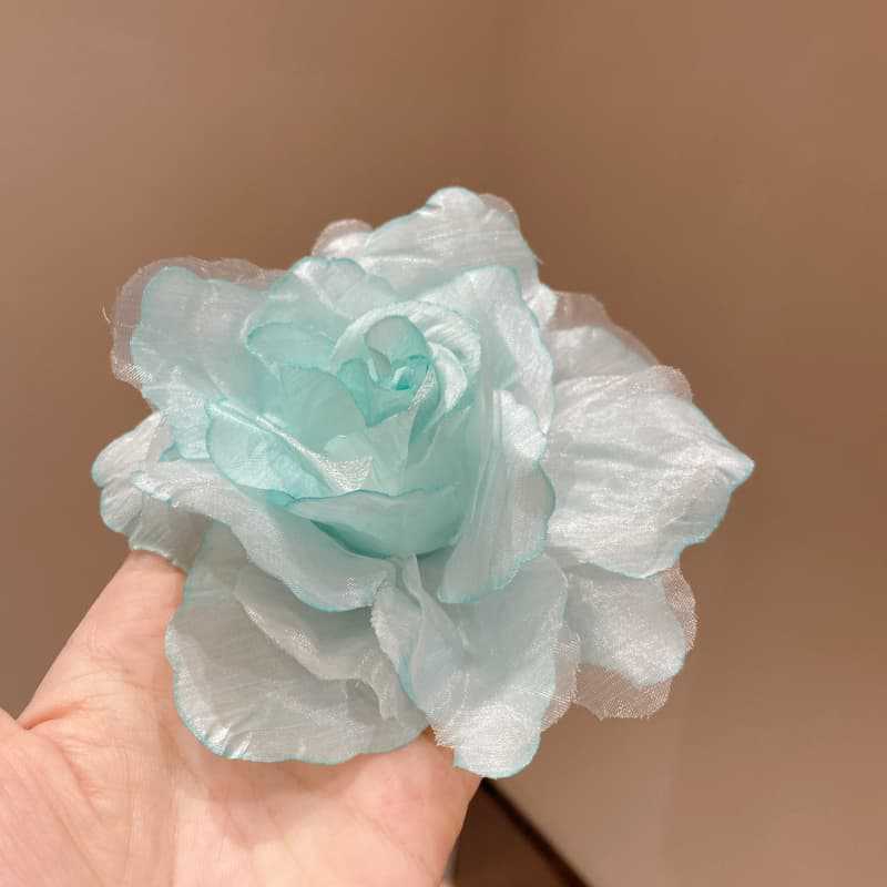 大号超仙玫瑰花边夹渐变色立体绢纱布艺花朵发夹氛围感海边旅出片|undefined