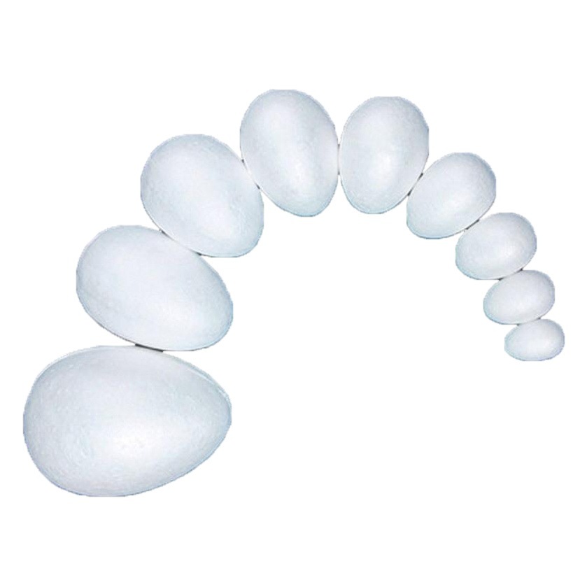 Huevos de espuma de poliestireno al por mayor del fabricante, suministros de decoración de Pascua, accesorios de huevos pintados para manualidades infantiles