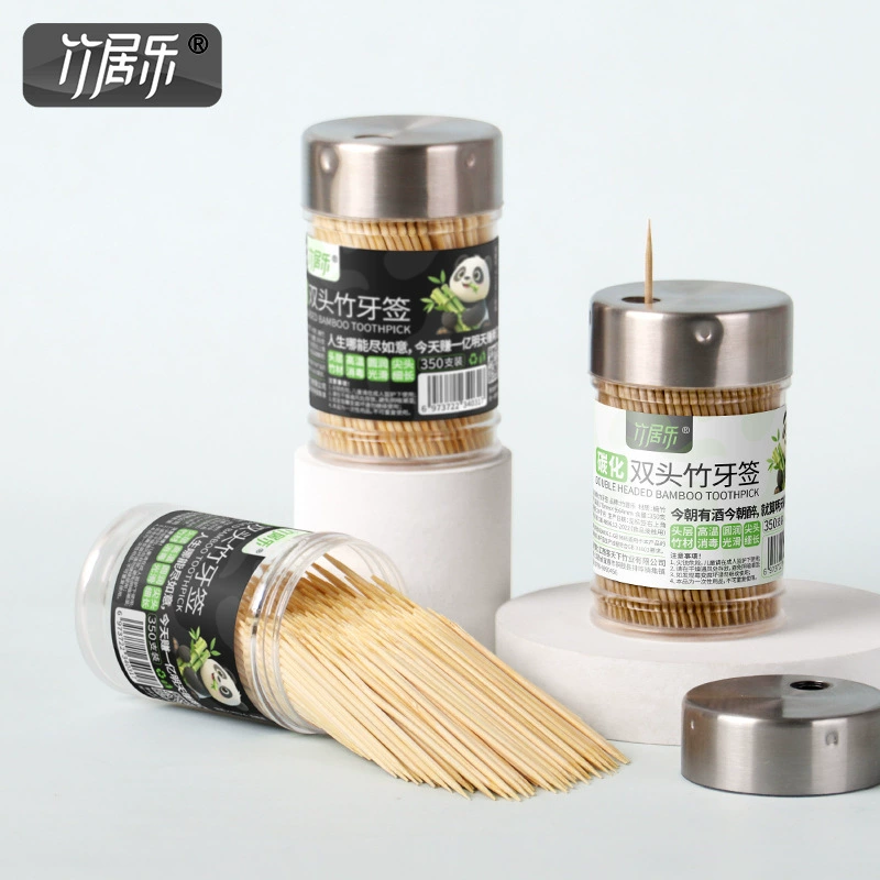 Стальная крышка бочка для зубочисток 350 верхний слой бамбуковая зубочистка пищевая Высококачественная гостиничный Ресторан Бытовая портативная коробка для зубочисток