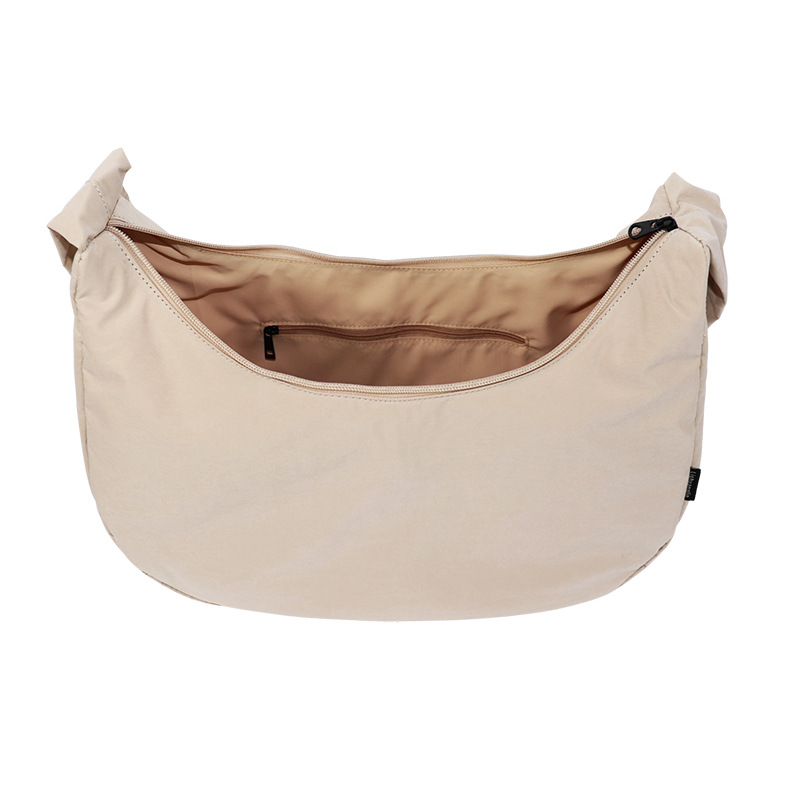 Custom 40D Nylon Pleated Crescent Bag, Faux Nylon Shoulder Bag, Yoga & Fitness Bag - Thumbnail 3