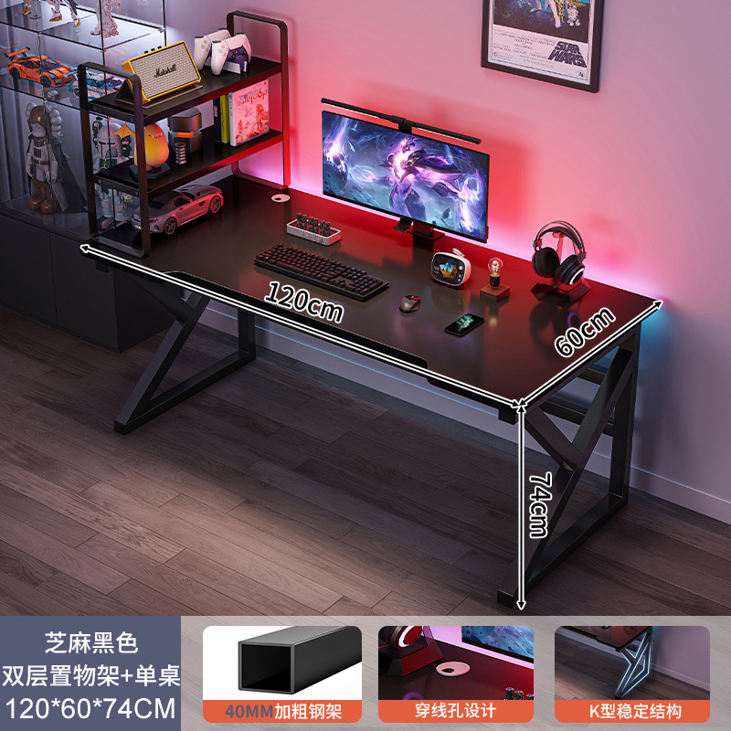 Escritorio para computadora, escritorio para el hogar, escritorio para dormitorio, escritorio de estudio para estudiantes, escritorio de oficina con almacenamiento simple, escritorio moderno para videojuegos. image 26