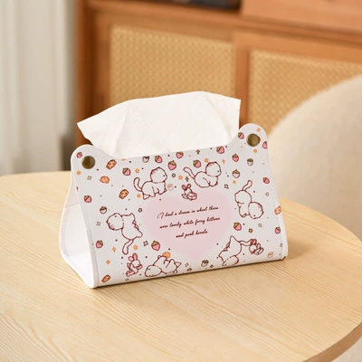 heart-shaped cat tissue box set, Car tissue box/set