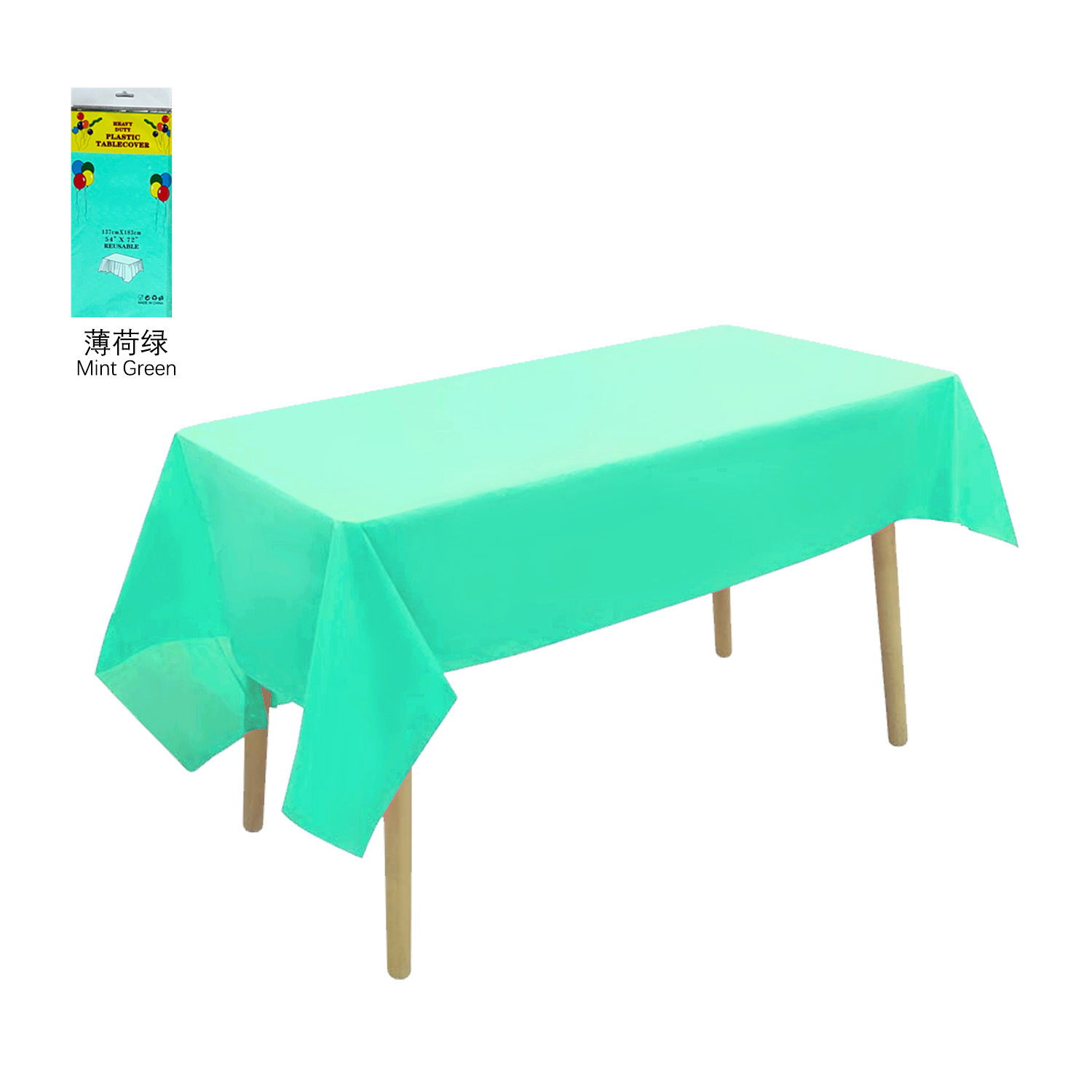 Mantel Desechable Rectangular 137 x 183 cm de Plástico PE para Fiestas