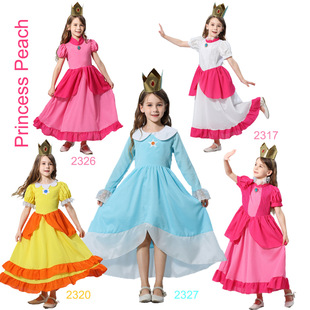 Princess Biji Super Mario Biqi Princess dress Princess Peach Peach Princess dress cross-border